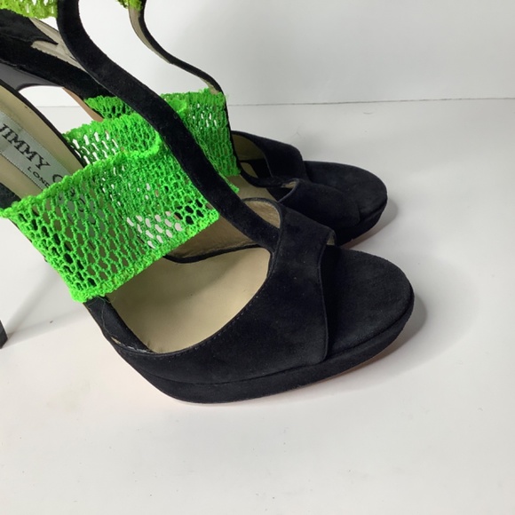 Jimmy Choo Black Suede Lana Open Toe Platform Sandals Size 37. - Picture 12 of 16
